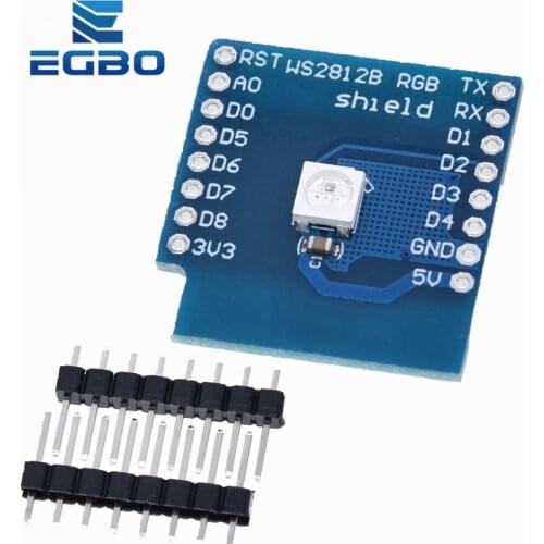 1PCS Esp8266 For WeMos D1 Module WS2812B RGB Shield For WeMos D1 Mini ESP8266 Module Board Wiht Pins Esp8266