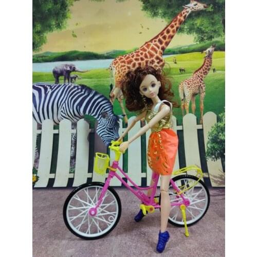 Hognsign Cute Small Bike For House Mini Furniture Fittings Bicycle Fashion Girls Plastic Accessories Play Suit Party Fun 2021