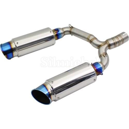 Motorcycle Exhaust System Middle Pipe Tail Pot Pipe 2PC AR Exhaust Modified Escape Muffler For Suzuki BK600 BK400 GSR600 GSR400