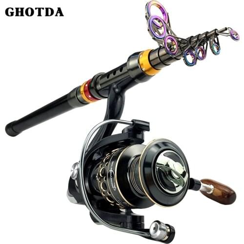 1.8-3.6m Telescopic Fishing Rod and 13BB Fishing Reel Wheel Portable Travel Fishing Rod Spinning Fishing Rod Combo