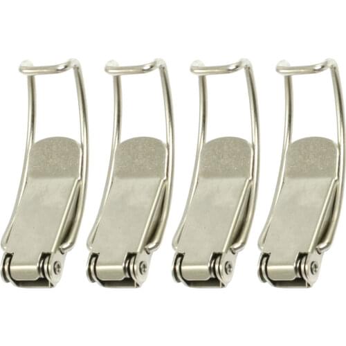 UXCELL Hot Sale 4 Pcs/lot 4mm Hole Dia Box Chest Case Spring Loaded Draw Toggle Latch 8.5 x 2.3 x 1.5cm Silver Tone