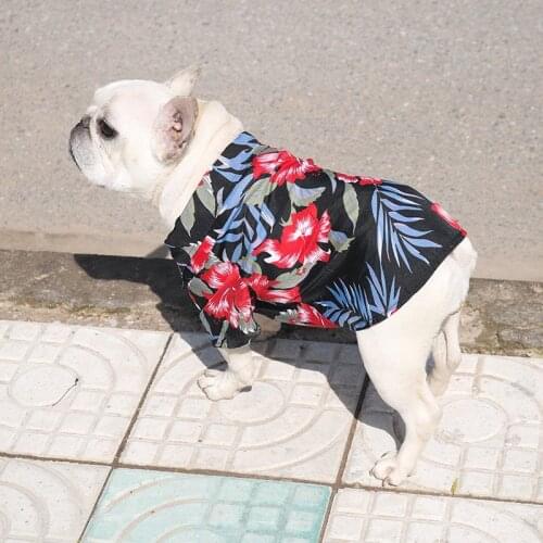 Pet Dogs Spring Coats Jacket Fashion Flower Print Dogs Clothes For Small Medium Puppy Dog Sport Outerwear Outfits French Bulldog