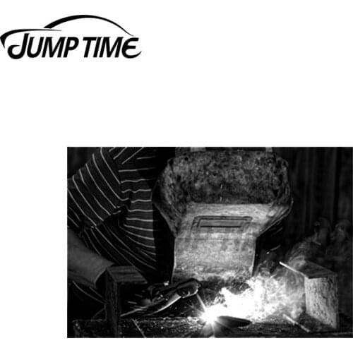 Jump Time 13 x 4.2cm For Welder Working Creative Car Sticker Bumper Window Toolbox Decal Suitable for All Types of Vehicles