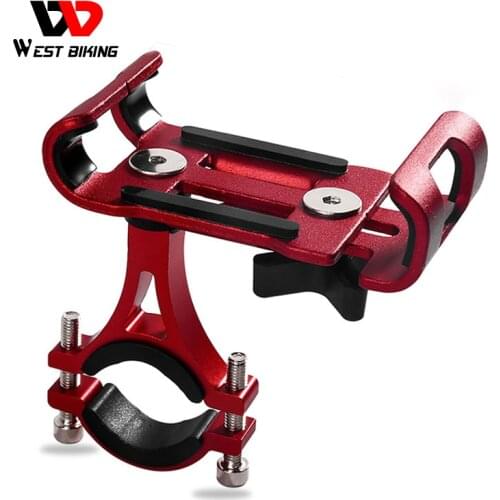 WEST BIKING 3.5-6.5 Inch Bicycle Phone Holder Handlebar Clip Stand Anti-Slip Cellphone Mount Bracket MTB Road Bike Phone Holder