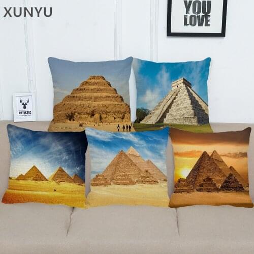 XUNYU Linen Pillowcase Sofa Decorative Pillow Cover Pyramid Pattern Square Cushion Cover 45X45cm BZ240