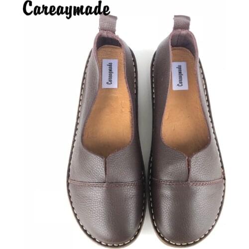 CareaymadeSpring,Genuine Leather Shoes,Pure Handmade Flat Shoes,Women the Retro Art Mori Girl Shoes, Women Fashion Shoes,2 color