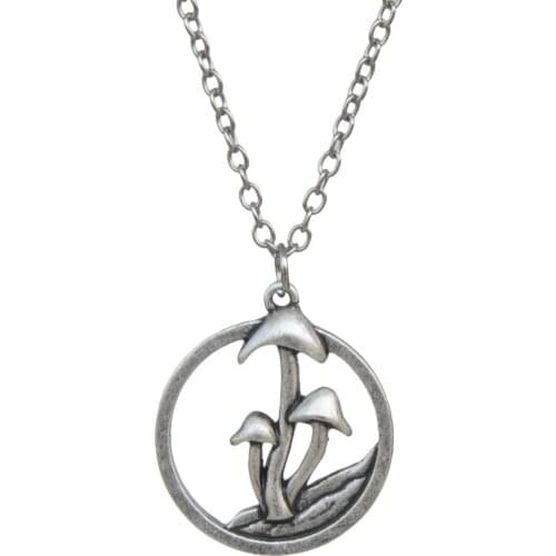 Mushroom Pendant Necklace Toadstool Charm Forest Shrooms Hippy Nature lover Gift Fungi Jewelry