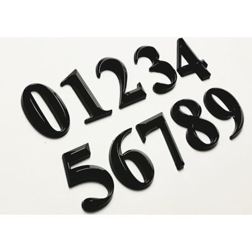1pc 5cm Plastic House Number 0 to 9 Door Number Tag Numeral Door Plaque Drawer Sign Plating Hotel Home Sticker Address Door Labe