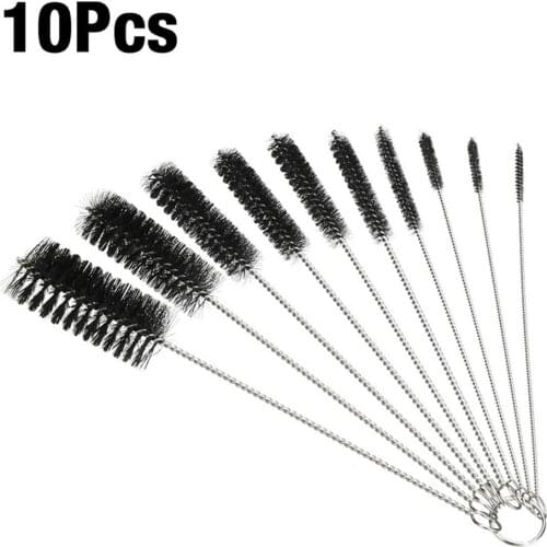 10pcs Nylon Cleaning Brush Set Tube Pipe Bottle Straw Washing Cleaner Bristles for Women Household Cleaning Supplies