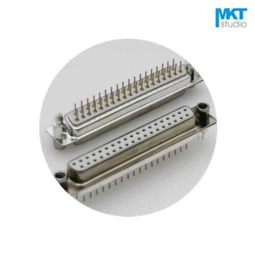 10Pcs Sample Gold Plated Male/Female White Straight DB37 DR37 DP37 D-sub PCB Mount VGA Connector Socket With Screw Nuts