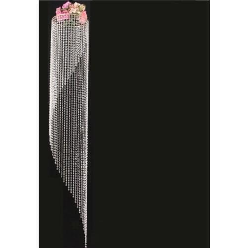 2 pcs/Lot Flower Vases Floor Crystal Vases Plant Floral Holder Flower Pots Road Lead for Home Wedding Corridor Decoration ZLY015