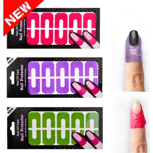 3sheets/lot Peel Off Tape Nail Protector for Painting Polish UV Gel Stamping Plate Manicure Tool Nail Sticker Tools FreeShipping