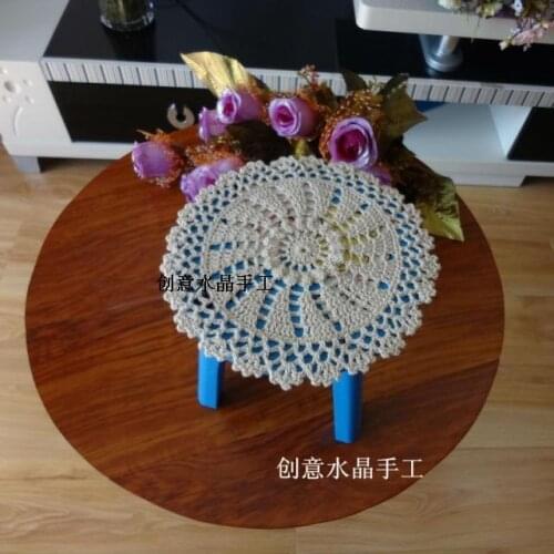 30 pic/lot high end luxury cotton knitted lace felt handmade doilies for home decor with 3D flower potholder coaster placemat