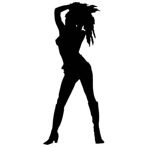 4.3*9.9CM Shining Lively Sexy Girl Black/Silver Fashion Design Vinyl Decals Covering The Body Good Quality C20-0324