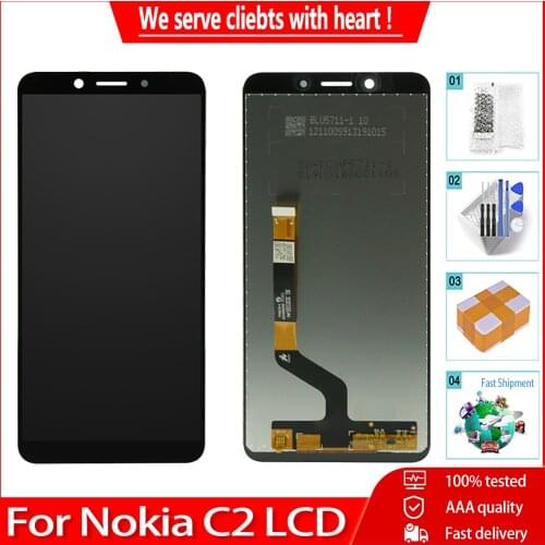 5.7" Original LCD For Nokia C2 LCD Display Touch Screen 100% Tested C2 Screen Digitizer Replacement Parts For Nokia C2 LCD