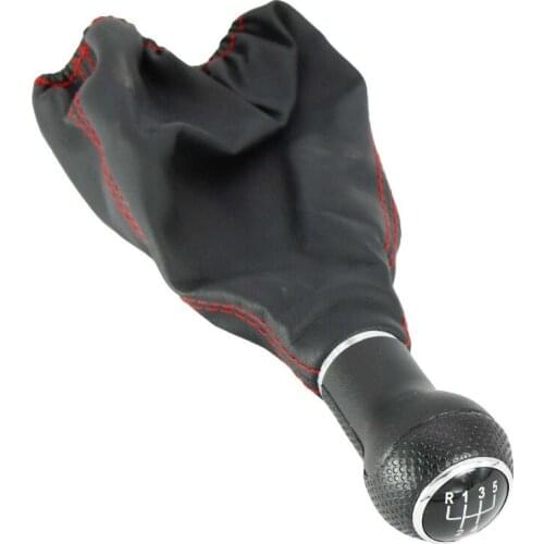 5 Speed Gear Shift Knob Gaiter Boot Red Line For Polo 1995 1996 1997 1998 1999 2000 2001 2002 Lupo 1999-2006
