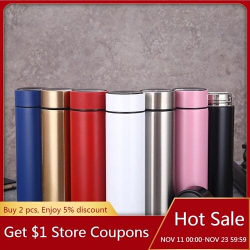 500ML Thermos Bottle Smart 304 Stainless Steel Vacuum Water Cup Temperature Display Cup Business Gift in-Car Thermos