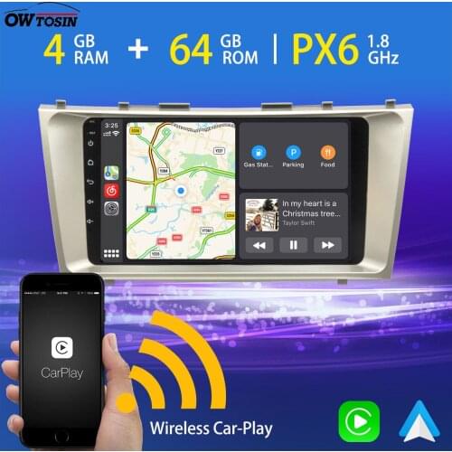 9'' PX6 4G+64G Android 10 Car Multimedia Player For Toyota Camry 2006-2011 GPS Navigation Radio Wireless Carplay TDA7850 Stereo