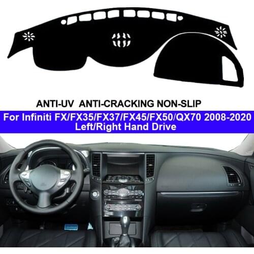 Car Auto Inner Dashboard Cover For Infiniti FX FX35 FX37 FX45 FX50 QX70 2008 - 2020 Console Protector Carpet Dashmat 2019 2018