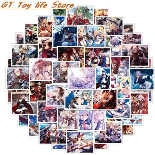 B 52Pcs AZUR LANE Anime Classic Sexy Girl Sticker For Laptop Car Motorcycle Bicycle Phone