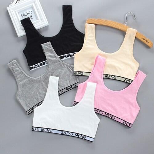 Girls Bra Tube Tops Cotton Teenager Underwear Summer Lingerie Girls Training Bra Sport Underwear Kids Brassiere Bra