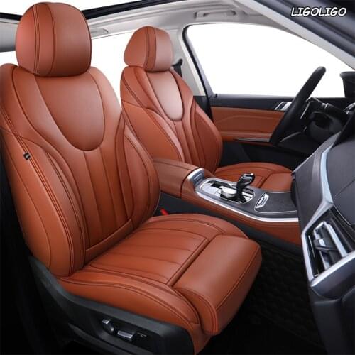 LIGOLIGO Custom Leather car seat covers For BMW 3/4 Series E46 E90 E91 E92 E93 F30 F31 F34 F35 G20 G21 F32 F33 F36 car seats