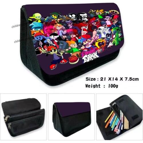Friday Night Funkin Pencil Case Double Clamshell Pencil Bags Childrens Stationery Box Cartoon Pencil Case Stationery Storage