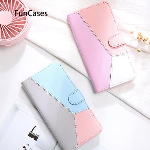 Cases Cartoon For cellular Moto G8 Play Solid Color PU Leather Book Case sFor Phone Moto case ONE Macro Motorola E6 Plus Casa