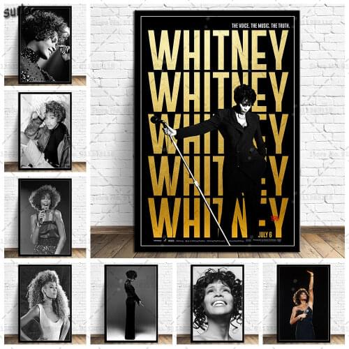 Whitney Houston Music Star Poster Prints Wall Art Canvas Painting Posters Picture for Living Room Home Decoration