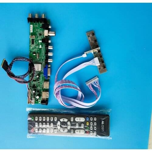 Kit For LTN140AT21-001/LTN140AT21-C01 LED USB VGA TV screen controller board Signal digital Panel DVB-T2 1366X768 HDMI AV remote