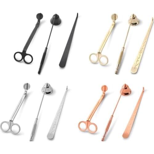Candle Accessory Gift Pack 3 in 1 Set stainless steel Candle Bell Snuffers Wick Trimmer Candle Wick Dipper SN2504