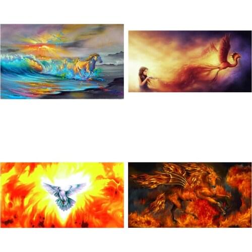 Diamond Painting Kit horse and bird Full Round Rhinestone Wall Picture Embroidery Cross Stitch Kit Mosaic Home Decoration