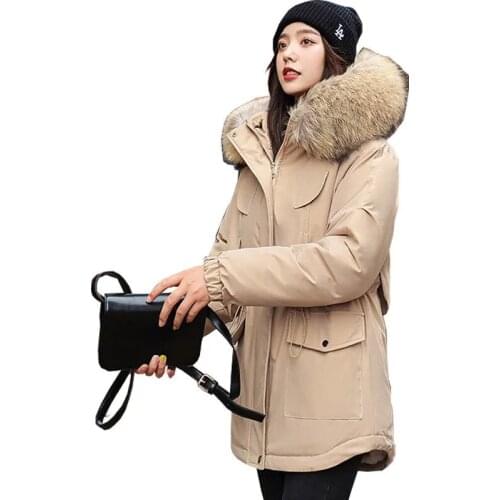2021 New Winter Jacket Coat Women Parkas Cotton Thicken Warm Casual Parka Winter Clothes Fur Lining Hooded Parka Mujer Coats