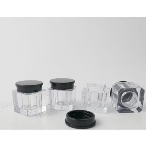 New Square 30 X3g Refillable Plastic Makeup Jar Empty Travel Face Cream Cosmetic Container Clear Lotion Packaing