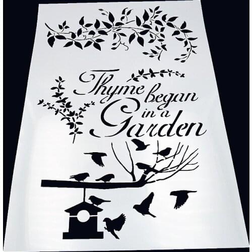 Flower and Bird Park plastic mold shield DIY cake scrapbook stencils hollow Embellishments printing lace ruler Valentines Day