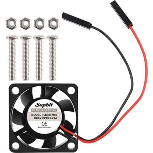 Raspberry Pi Fan Adjustable 3.3V/5V Seperated Connectors Brushless Cooling Fan For Raspberry Pi 3 Model B + Plus / 3 / 2 / B