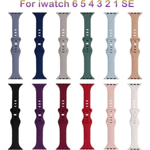 Silicone Band Straps For Apple Watch Band 44mm 40mm 38mm 42mm Rubber Sports Watchband Belt Bracelet iWatch Series 3 4 5 6 SE