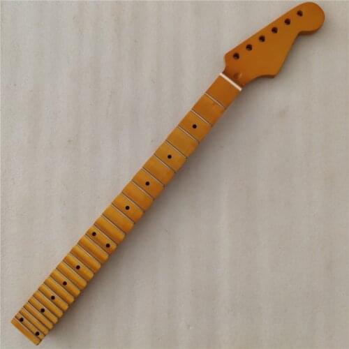 Full scalloped Maple Electric Guitar Neck Replacement 24 Fret Maple Fingerboard Gloss