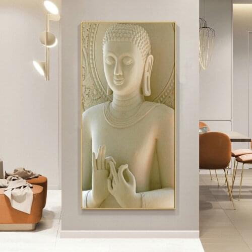 Modern Statue ZEN Canvas Painting Art Posters and Prints on Canvas Wall Art Abstract Buddha Picture for Living Room Home Decor