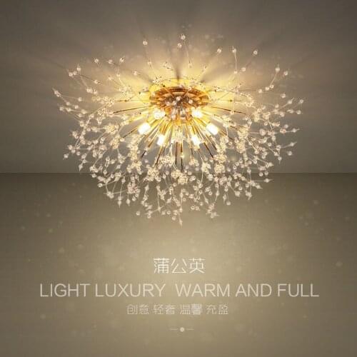 Modern Inside Led Dandelion Ceiling Light Living Room Kitchen Decor Firework Snowflake Ceiling Crystal Branches Lamp