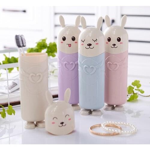 Cute Cartoon Toothbrush Storage Box Portable Outdoor Travel Tooth Brush Protect Case Bathroom Toothbrush Organizer