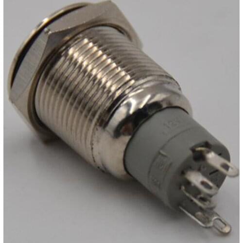 Universal 16mm Red LED Car Emergency Warning Light Push Button Switch Relay