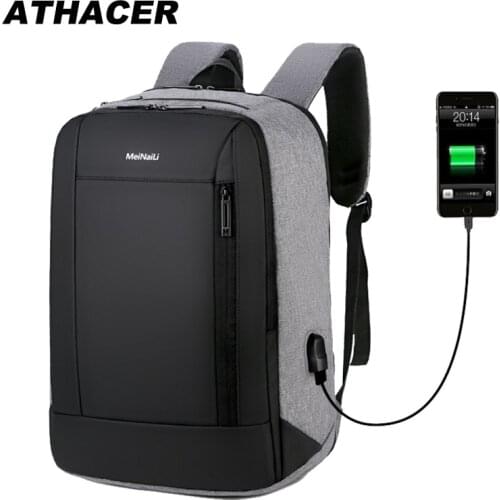 Athacer Big Capacity Backpack Waterproof USB Charging Durable Laptop Anti-theft Bag Men For Travel Business School Bags Women