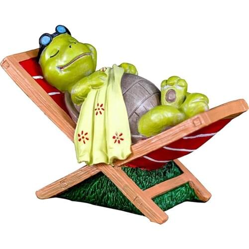 Funny ResinTortoise Statue Landscape Decorative Garden Recliner Turtle Sculpture For Home Garden Decor Ornament