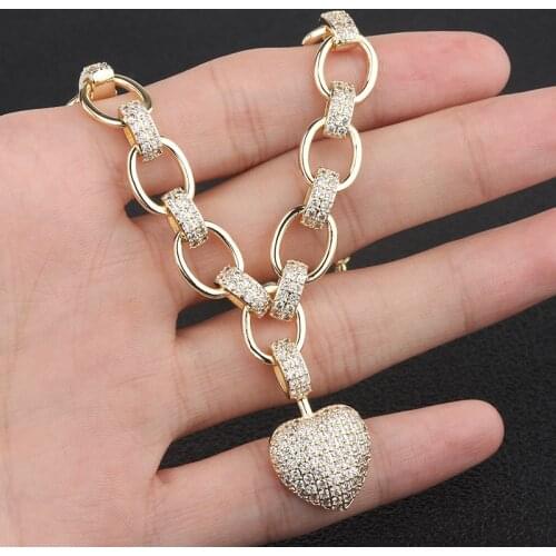 Funmode Gold Color Necklace Women Fashion Collier Cute Tiny blue enamel Drop Heart Pendant Necklace For Women Lady Gift FN03