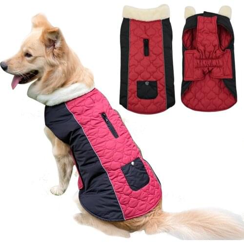 Dog Winter Coat Reversible Waterproof Dog Clothes Flexible Warm Soft Padded Dog Jacket for Small Medium Large Dogs Pet Clothing