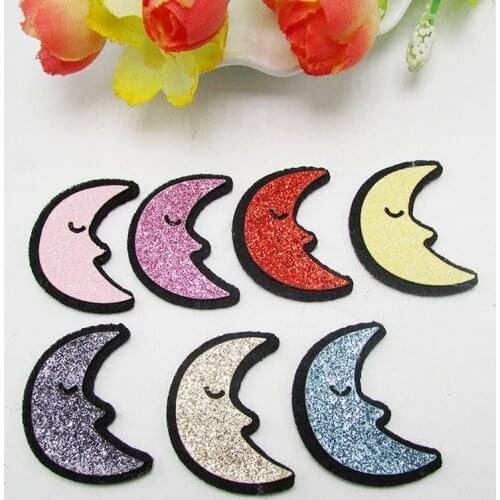 10pcs Moon Ball Padded Appliques For clothes DIY Baby hair Clip headwear Decor Ornament Accessories