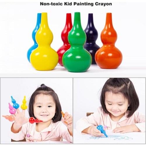 12pcs Non-toxic Kid Painting Crayon Children Safety Color Crayon Baby 3D Finger Art Supplies Kindergarten School Stationery new