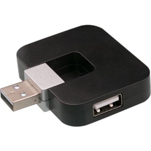 4 Port Rotating USB Splitter Portable USB 2.0 Hub USB to USB 2.0 Ultra-Mini Hub Adapter for Windows Tablet PC Notebook
