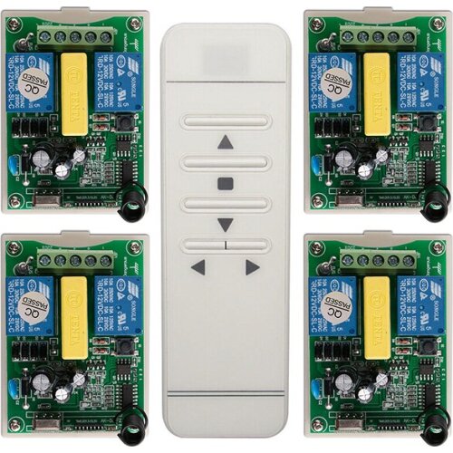 AC220V RF Wireless Remote Control switch System 4*Receiver+digital smart Transmitter shutters garage door projection screen